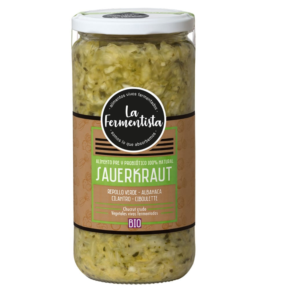 Chucrut sauerkraut La Fermentista verdes vivos 670 g