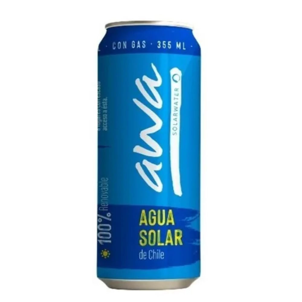 Agua mineral Awa Solar con gas lata 355 ml