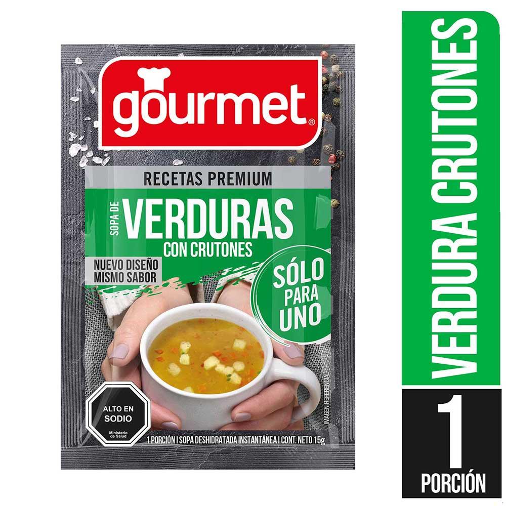 Sopa para uno de verdura con crutones Gourmet sobre 15 g