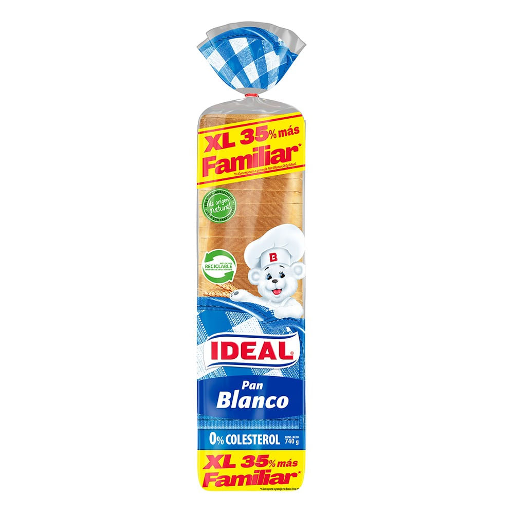 Pan De Molde Ideal Blanco 750 Gr - Supermercado Cugat