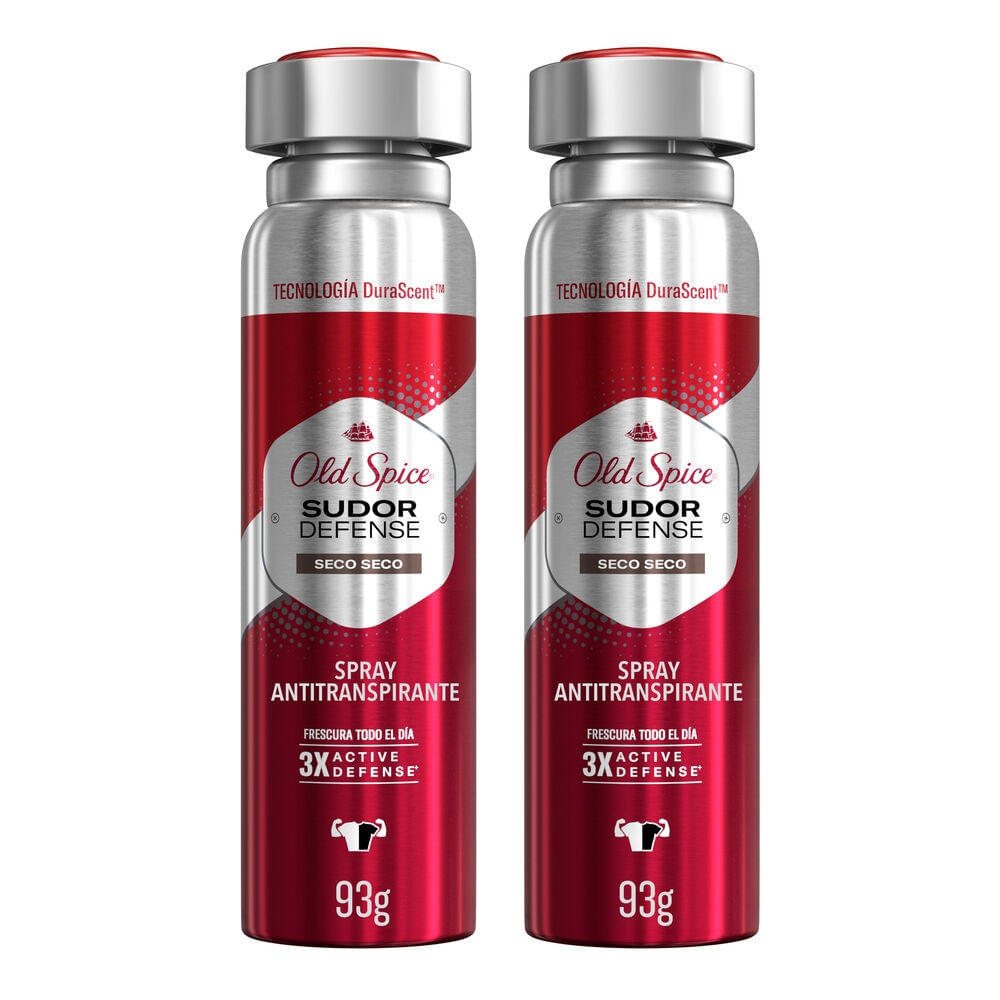 Pack Desodorante Old Spice antitranspirante sudor defense seco spray 2 un de 93 g