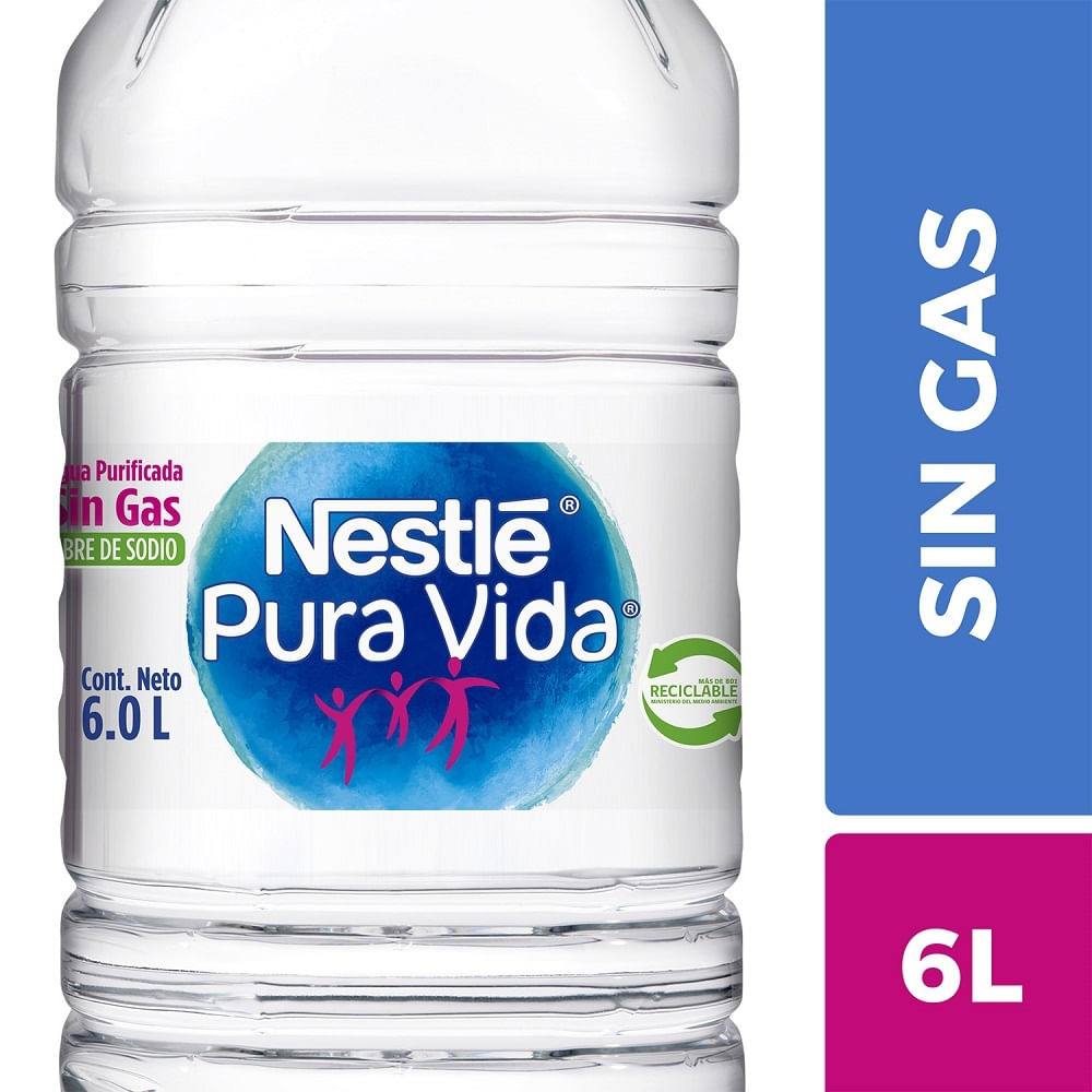 Agua mineral Nestlé Pure Life sin gas bidón 6 L