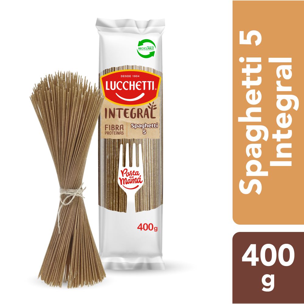 Pasta spaghetti N°5 Lucchetti integral 400 g