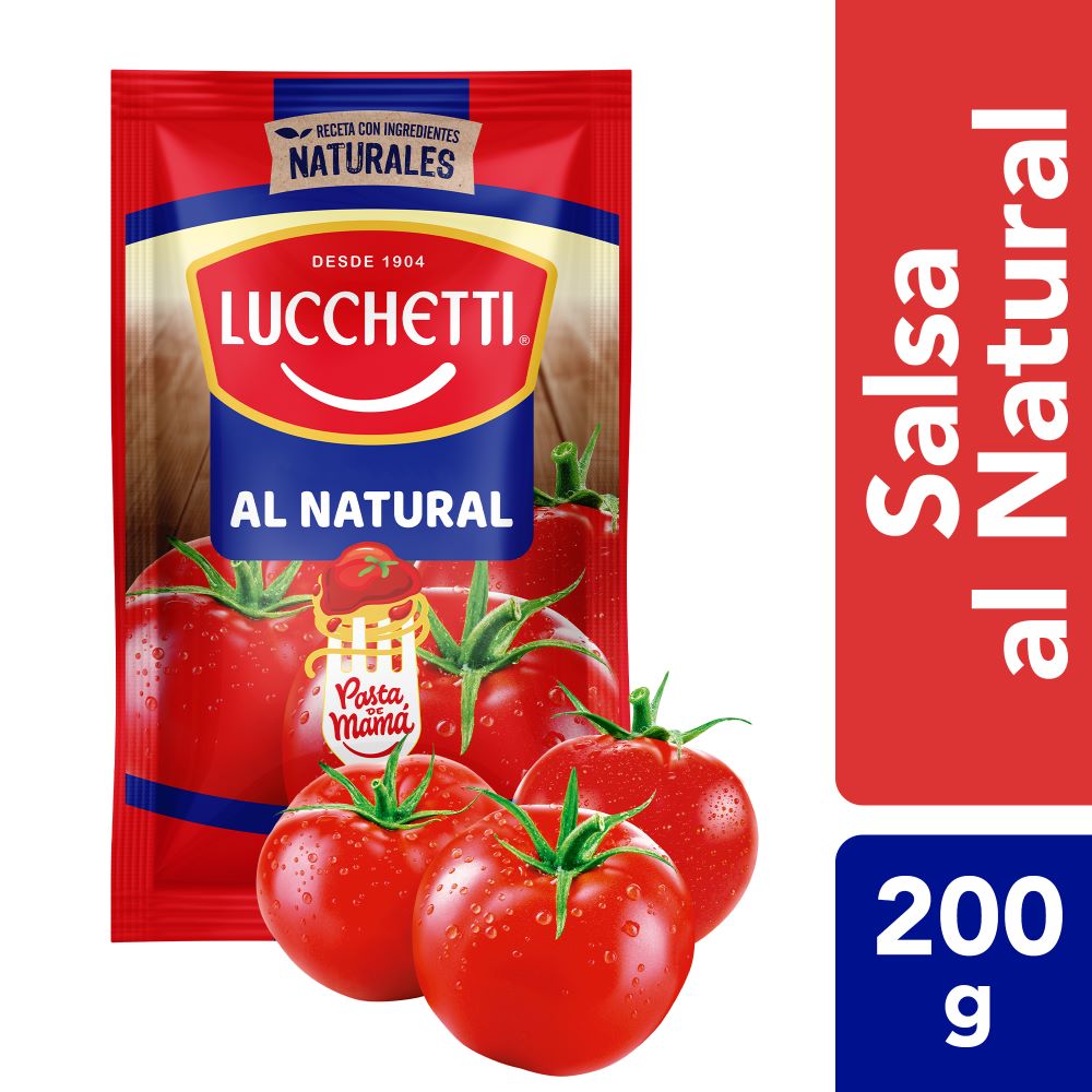 Salsa de tomate Lucchetti natural 200 g