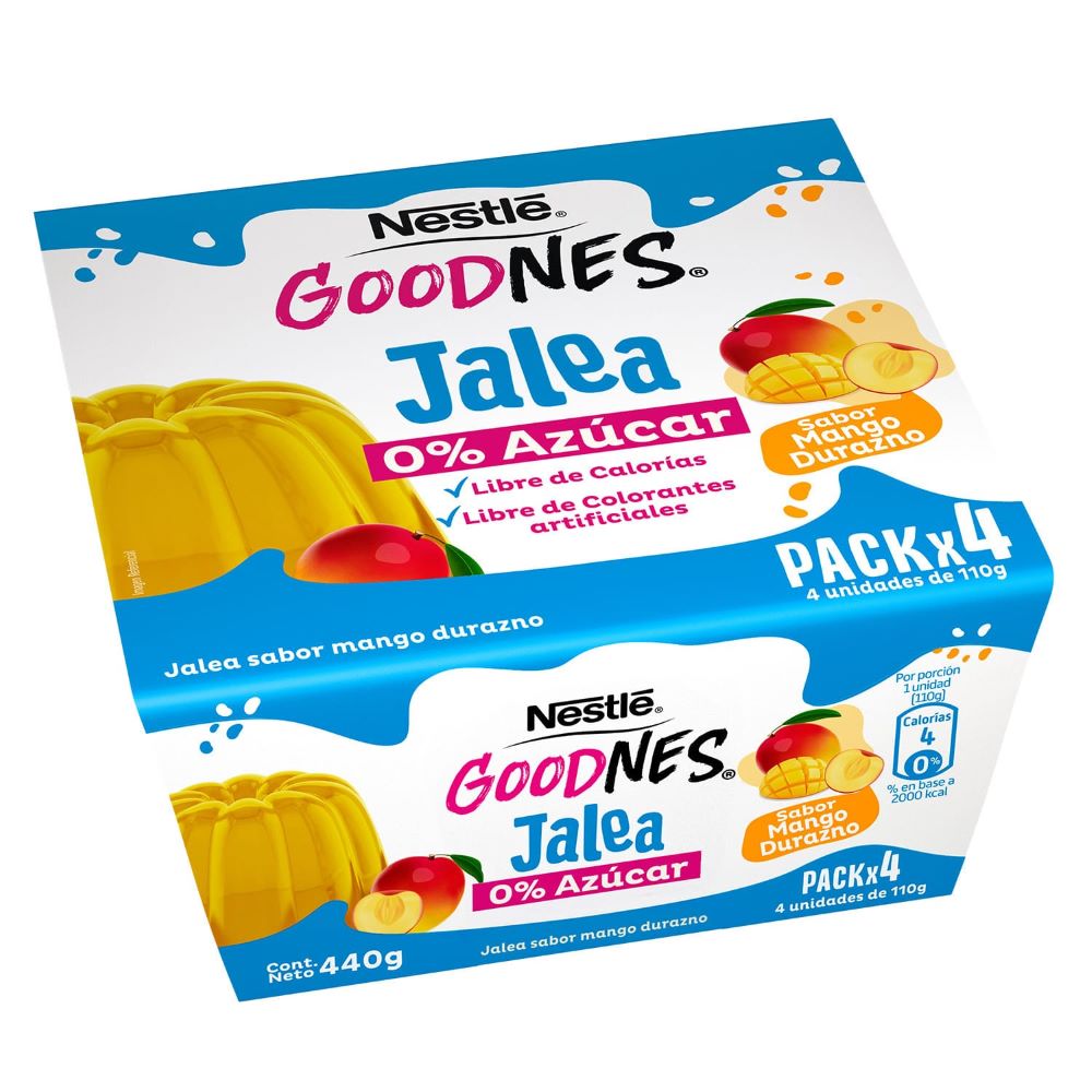 Pack Jalea Goodnes durazno mango pote 4 un de 110 g