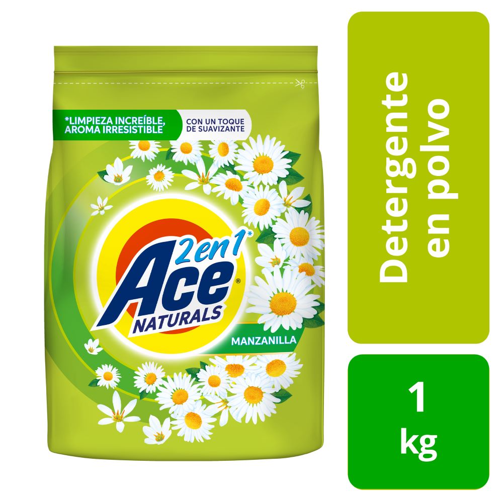 Detergente en polvo Ace naturals manzanilla 1 Kg