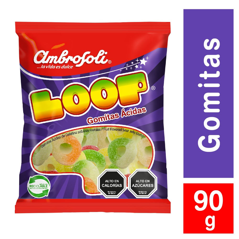 Gomitas ácidas loop Ambrosoli 90 g