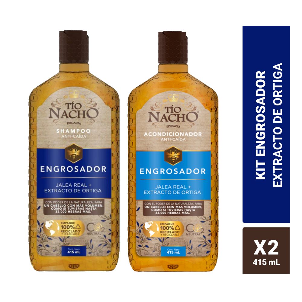 Pack shampoo + acondicionador Tío Nacho engrosador 2 un de 415 ml