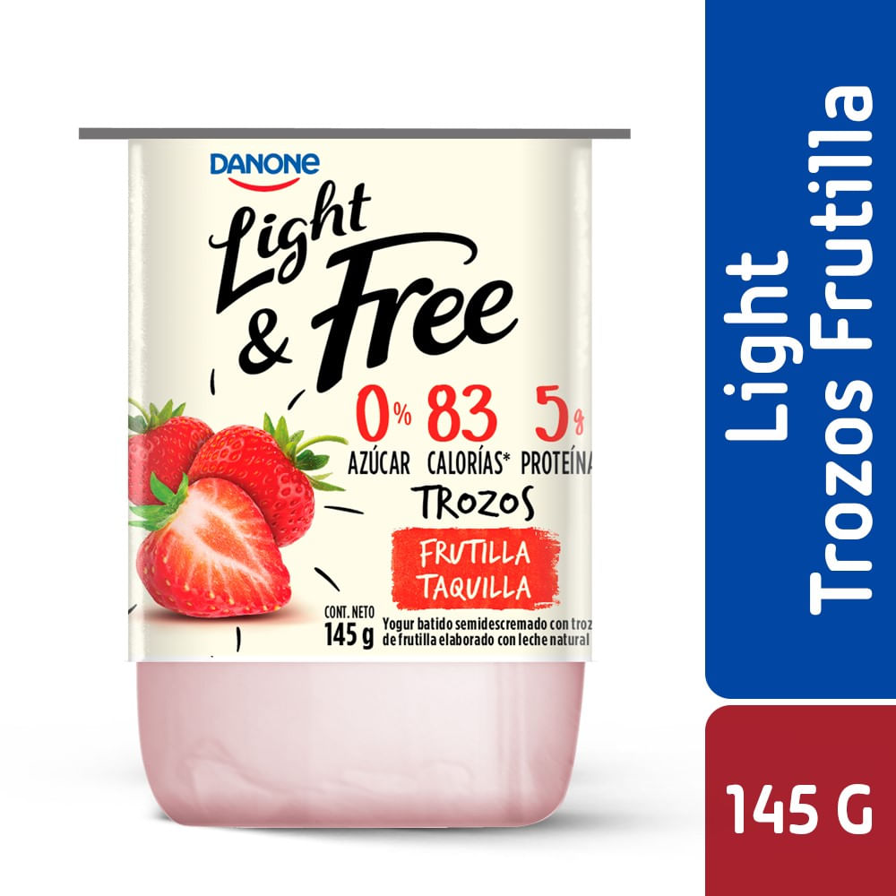 Yoghurt batido Danone light trozos frutilla 145 g