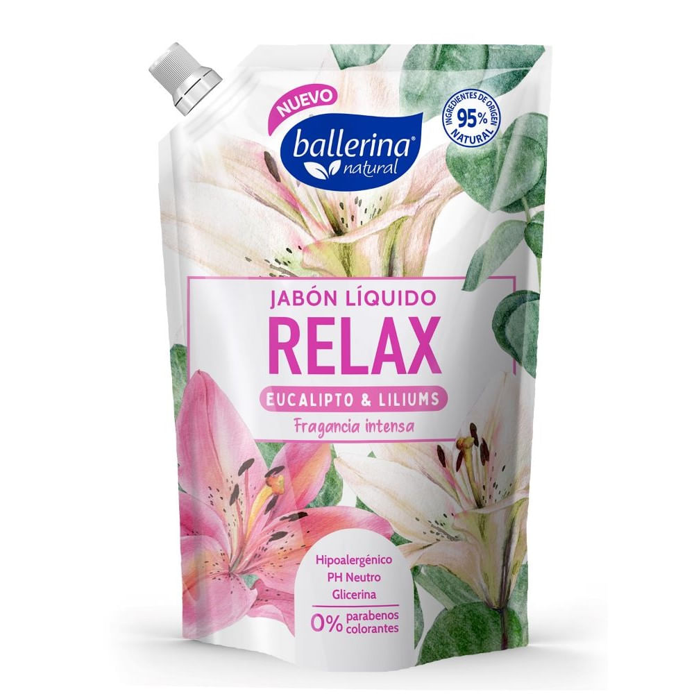 Jabón líquido relax Ballerina eucalipto y liliums doypack 750 ml