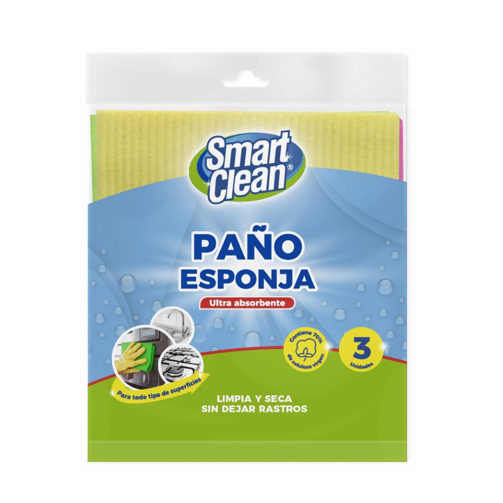 Paño esponja Smart Clean ultra absorbente 3 un
