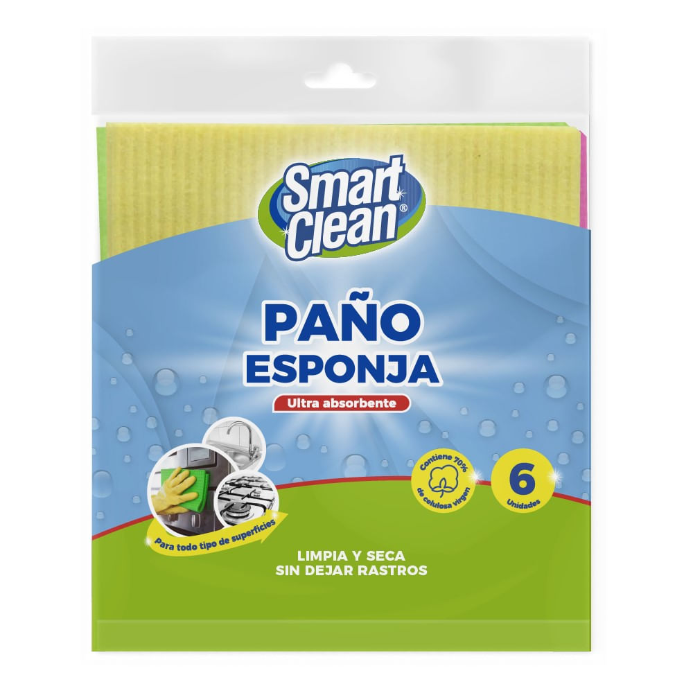 Paño esponja Smart Clean ultra absorbente 6 un