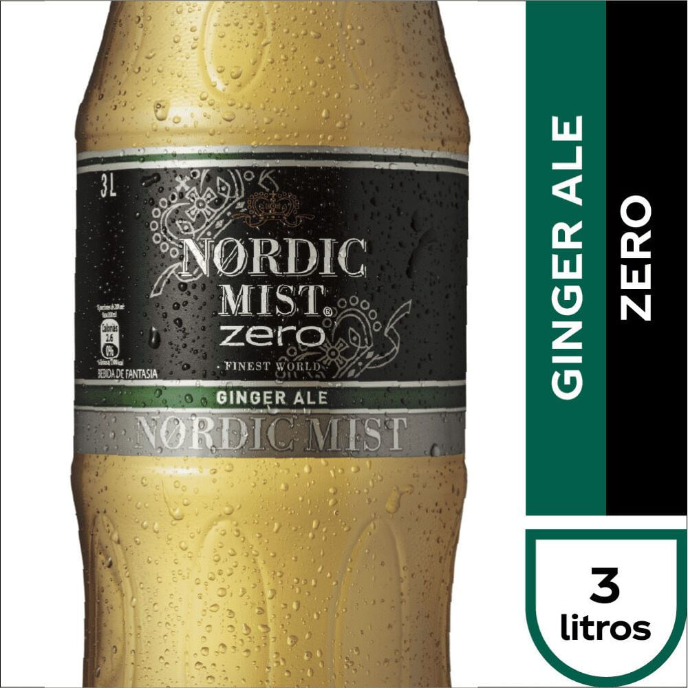 Bebida Nordic Mist ginger ale zero desechable 3 L