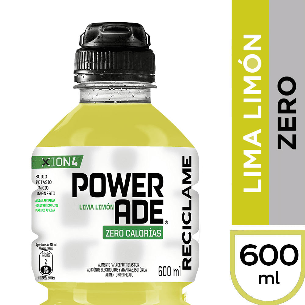 Bebida Powerade Zero lima limón 600 ml