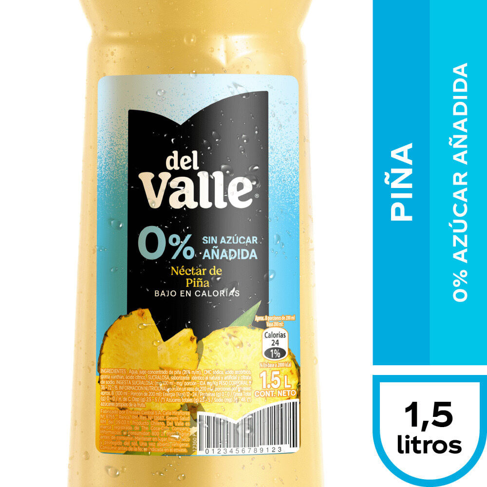 Néctar del Valle piña 0% azúcar añadida botella 1.5 L
