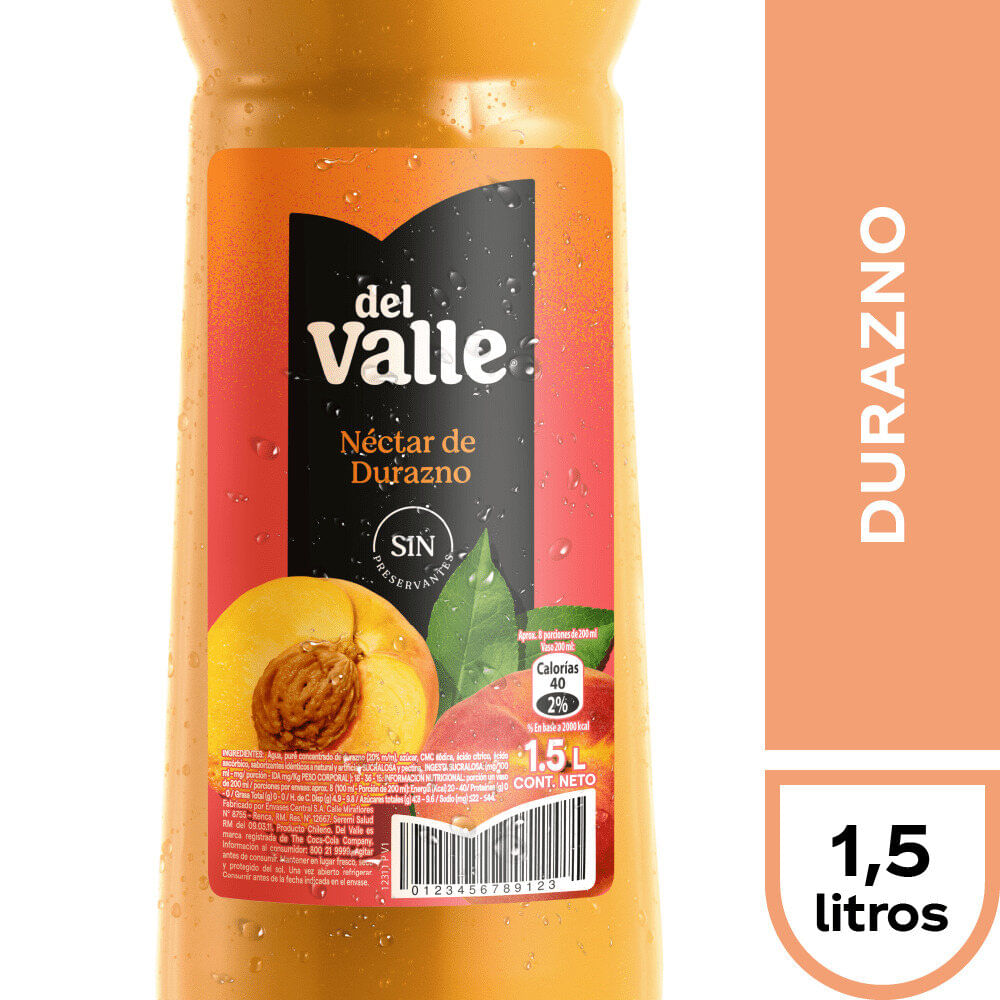 Néctar del Valle durazno botella 1.5 L