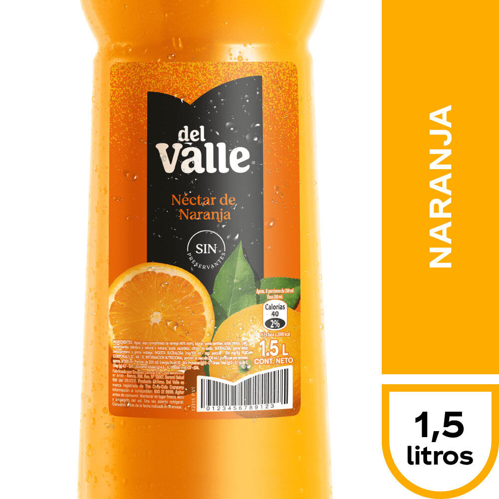 Néctar del Valle naranja botella 1.5 L