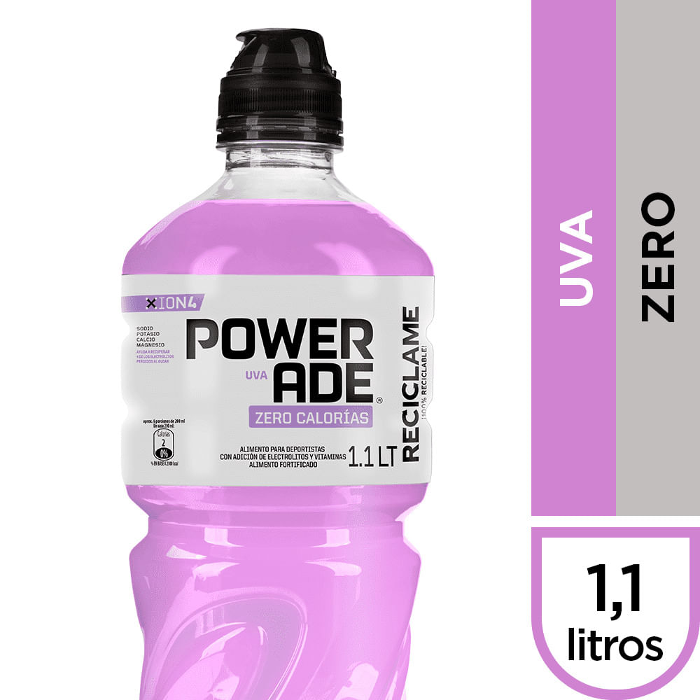 Bebida isotónica zero Powerade uva 1.1 L