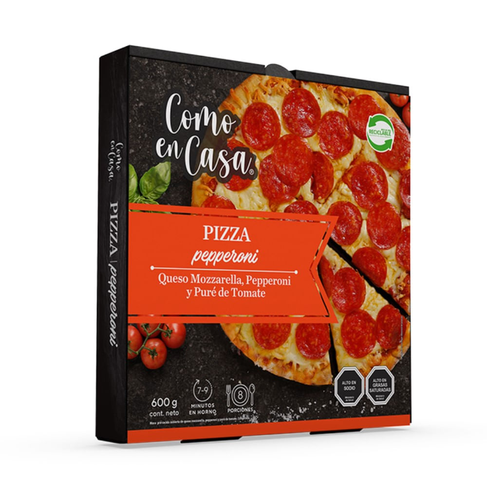 Pizza Como en Casa pepperoni caja 600 g