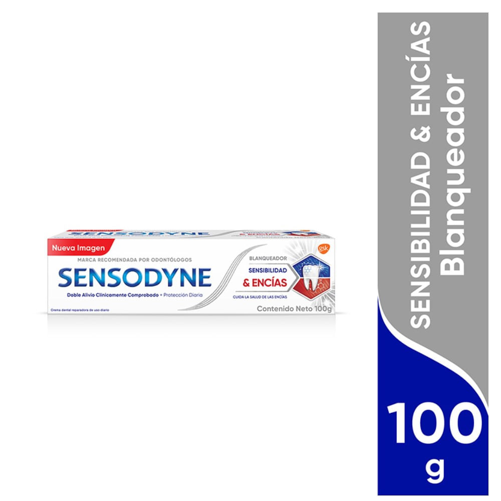 Pasta dental Sensodyne blanqueador sensibilidad & encías 100 g