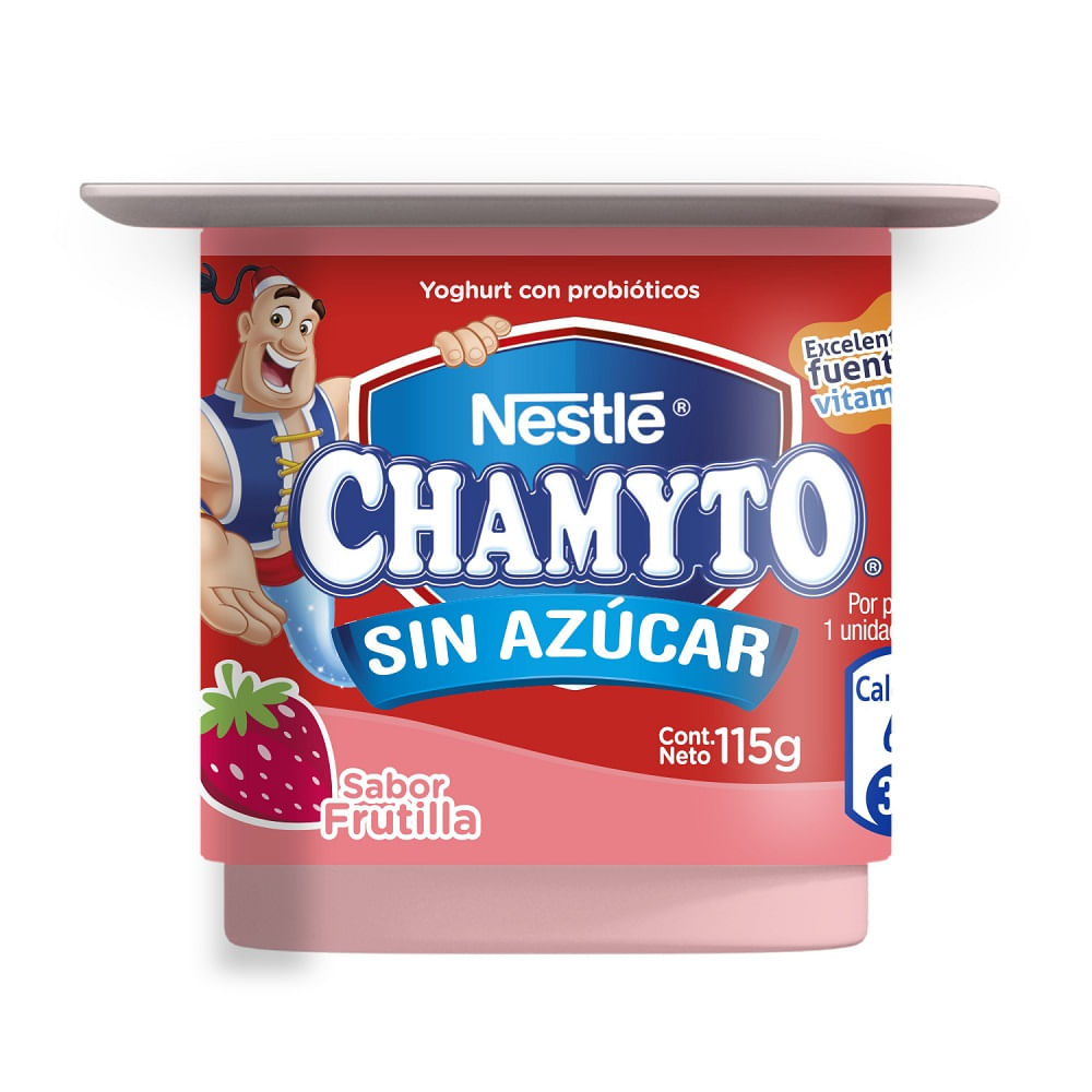Yoghurt batido Chamyto sin azúcar frutilla 115 g