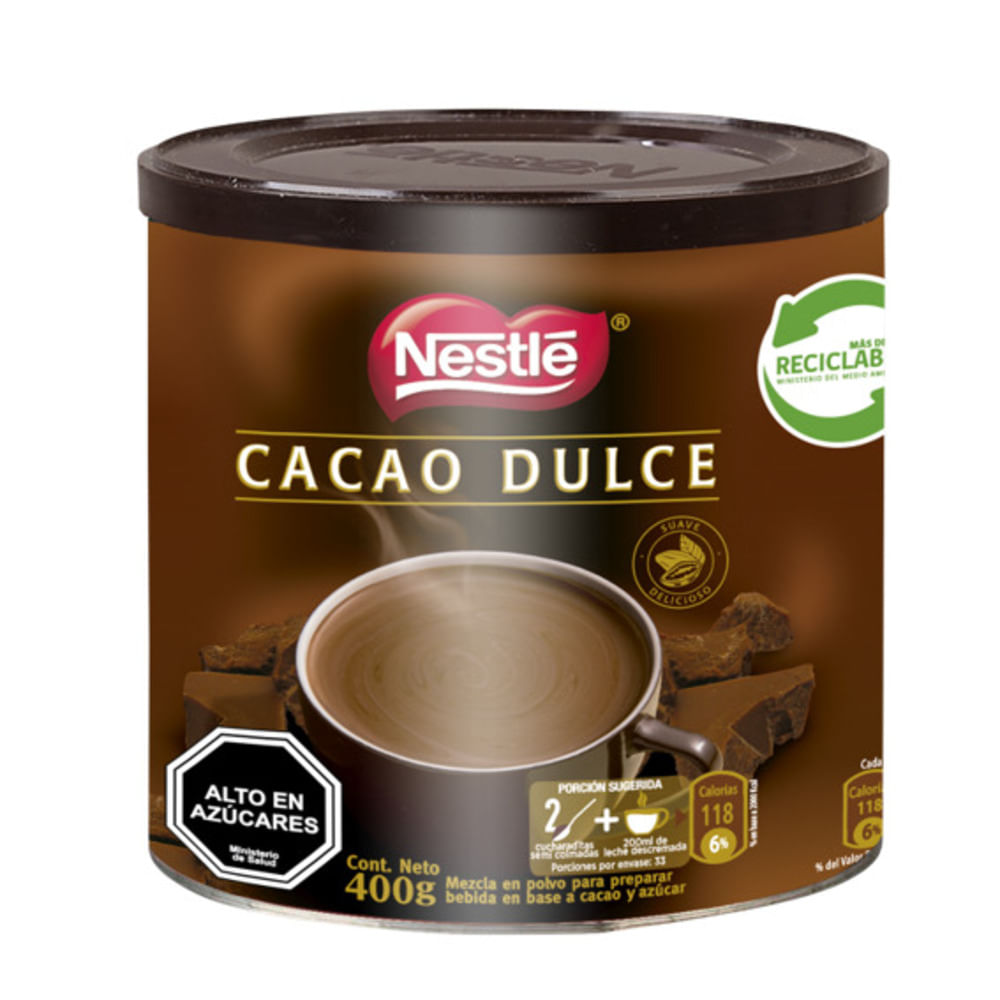 Chocolate en polvo Nestlé dulce tarro 400 g