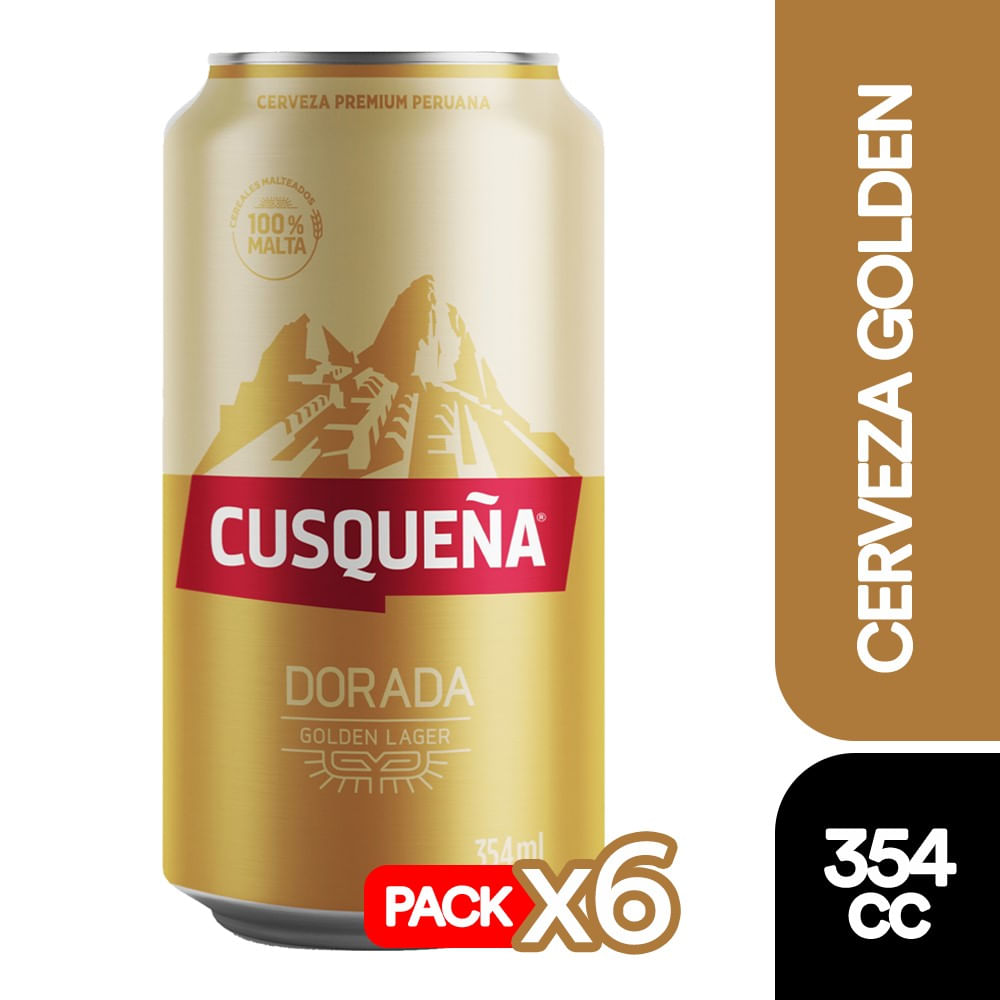 Pack Cerveza Cusqueña lata 6 un de 354 cc