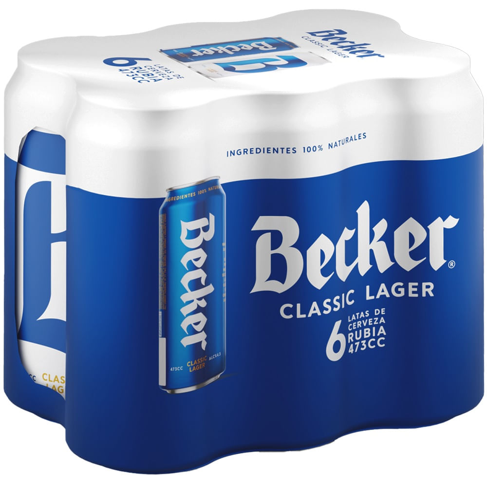Pack Cerveza Becker lata 6 un de 473 cc