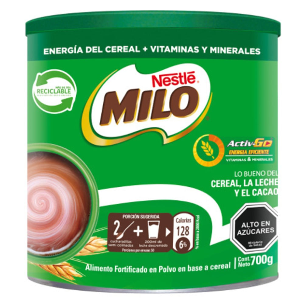 Saborizante para leche Milo Activ-Go tarro 700 g