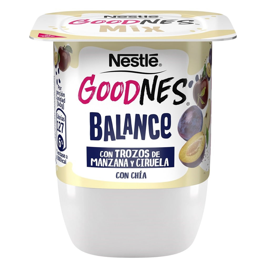 Yoghurt goodnes trozos de manzana y ciruela con chía 140 g