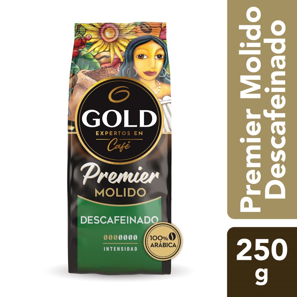 Café Gold premier molido descafeinado 250 g