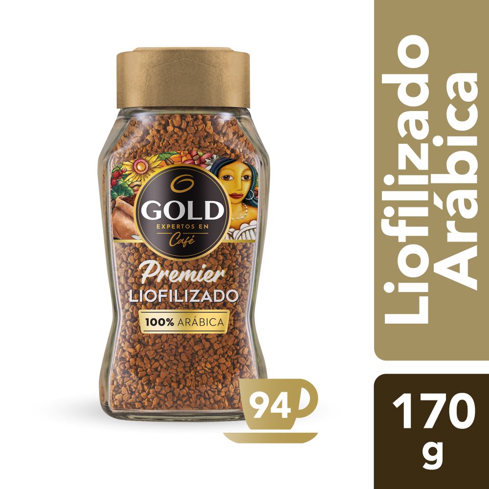 Café instantáneo liofilizado Gold frasco 170 g