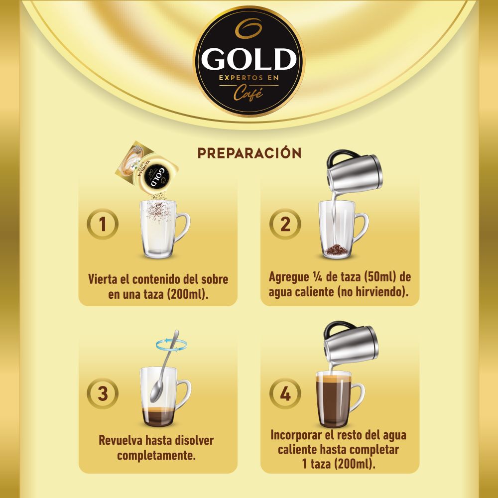 Pack Café Gold vainilla 8 sobres de 19 g Pack Café Gold vainilla 8 sobres de 19 g