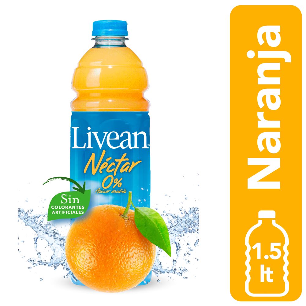 Néctar Livean naranja 0% Azúcar botella 1.5 L
