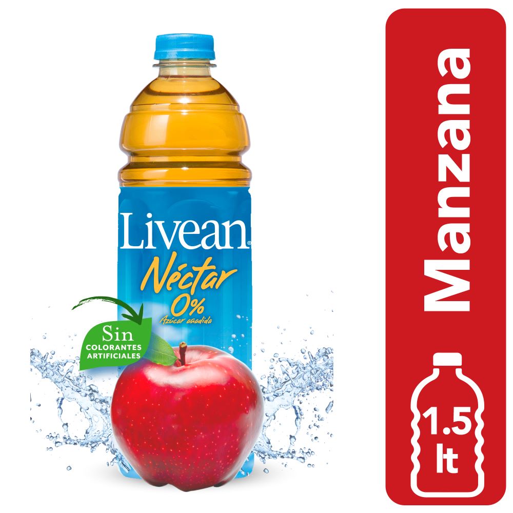 Néctar Livean manzana 0% Azúcar botella 1.5 L
