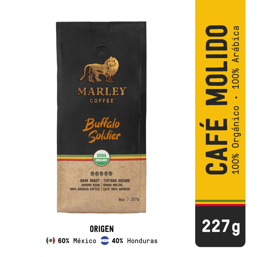 Café molido orgánico Marley buffalo soldier 227 g