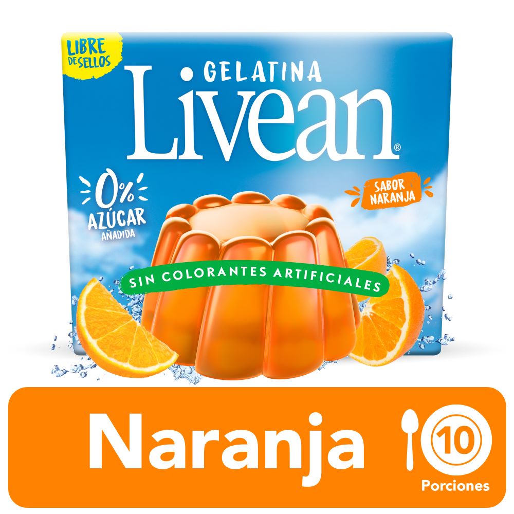 Jalea Livean naranja libre de azúcar 20 g