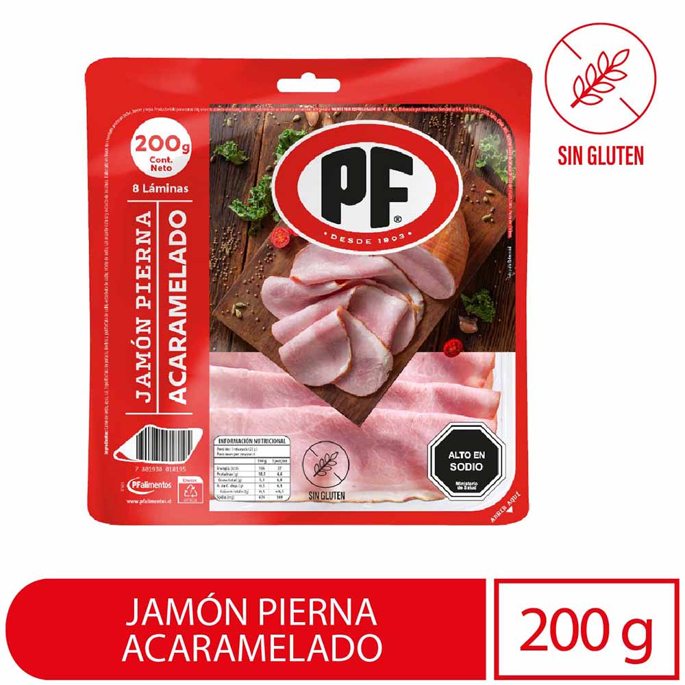 Jamón pierna PF acaramelado 8 láminas 200 g