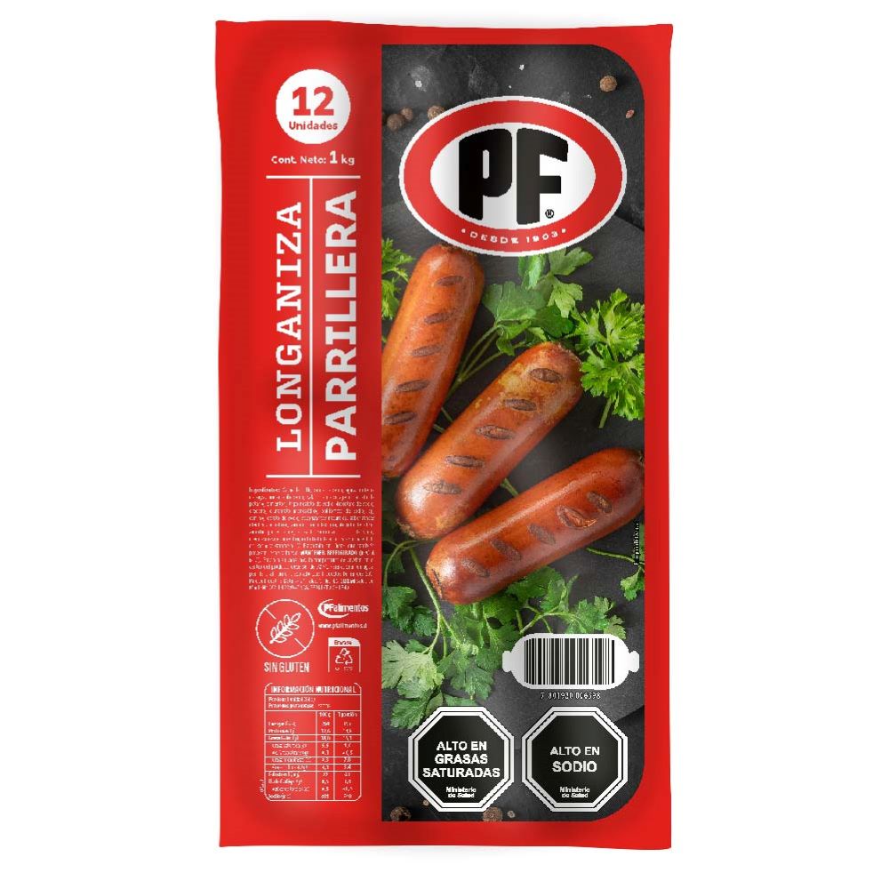 Longaniza parrillera PF 12 un 1 Kg
