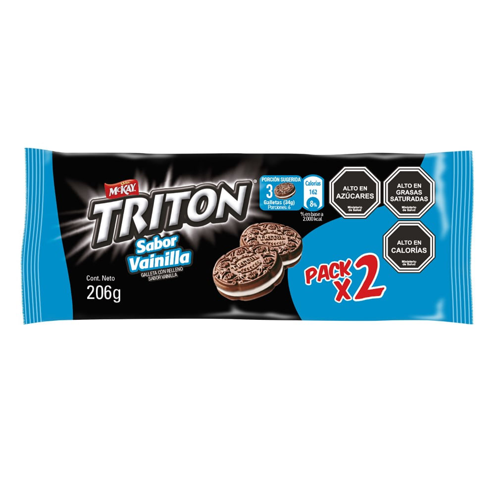 Pack galleta Triton sabor vainilla 2 un de 103 g