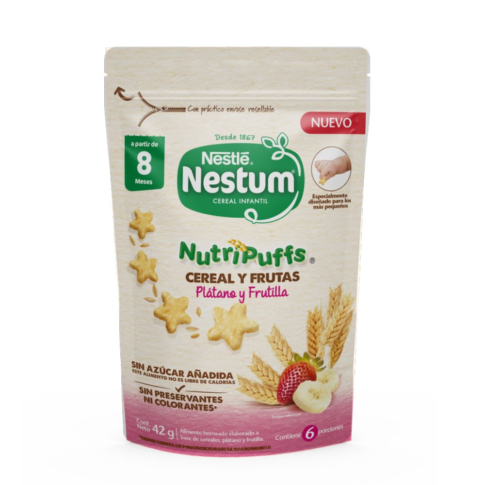 Snacks nutripuffs Nestum plátano frutilla 42 g