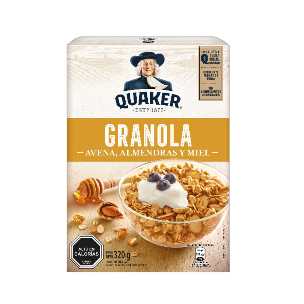 Granola Quaker avena almendra y miel 320 g