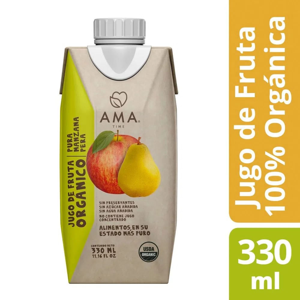 Jugo orgánico Ama manzana pera 330 ml