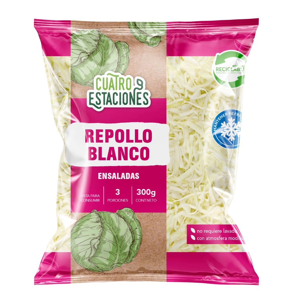 Ensalada de repollo Cuatro Estaciones blanco bolsa 300 g