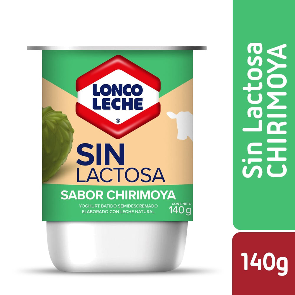 Yoghurt batido Loncoleche sin lactosa sabor chirimoya pote 140 g