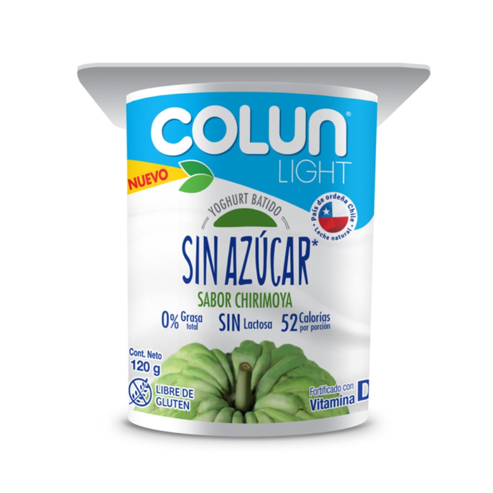 Yoghurt batido Colun light sin azúcar chirimoya 120 g