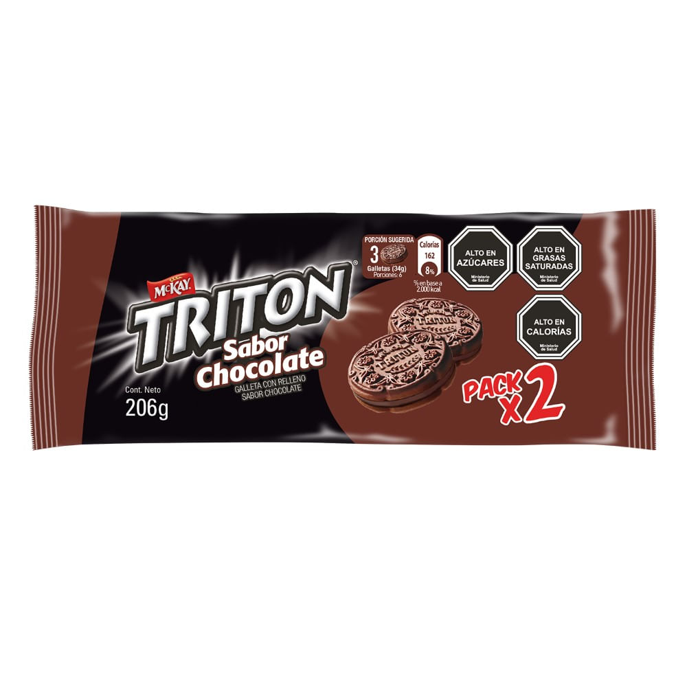 Pack galleta Tritón sabor chocolate 2 un de 103 g