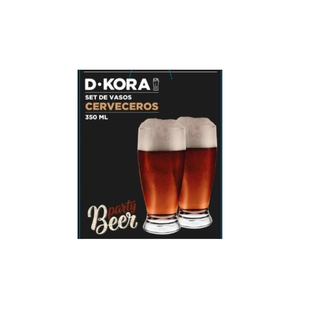 Set vasos cerveceros Dkora de 350 ml 4 un
