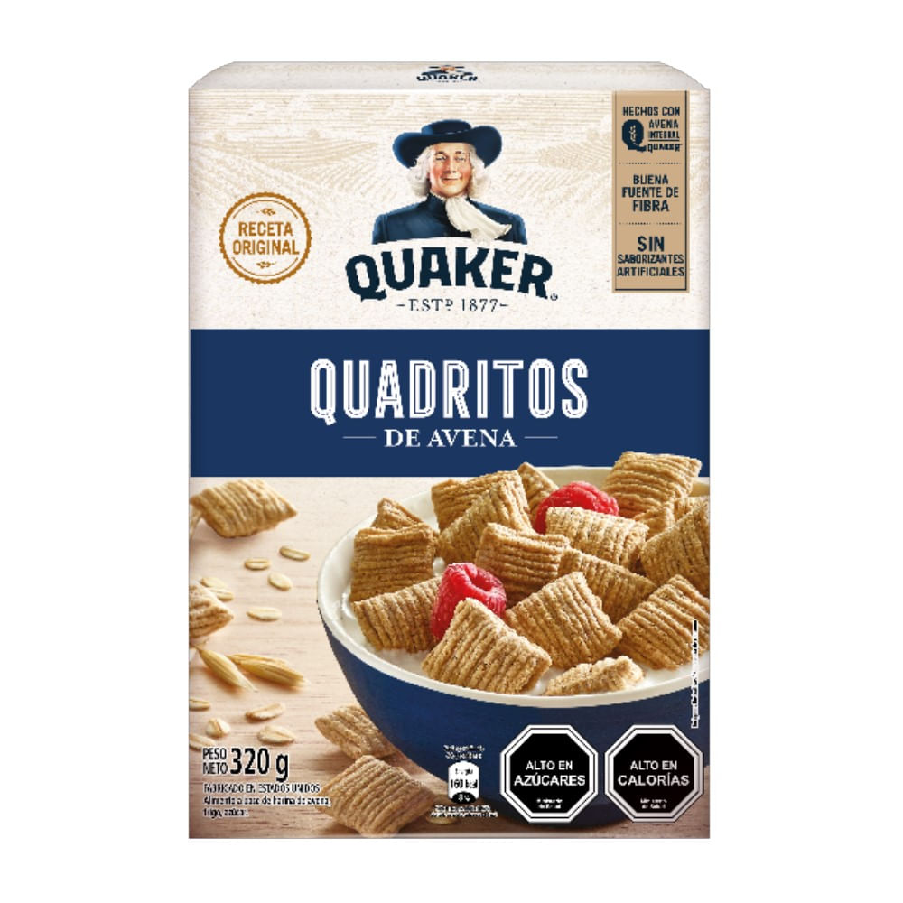 Cereal Quadritos Quaker sabor original 320 g