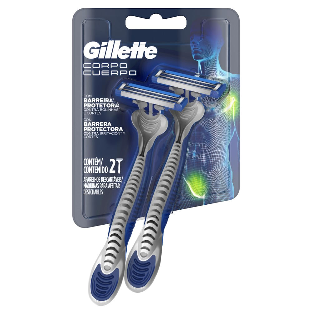 Máquina de afeitar Gillette corporal 2 un